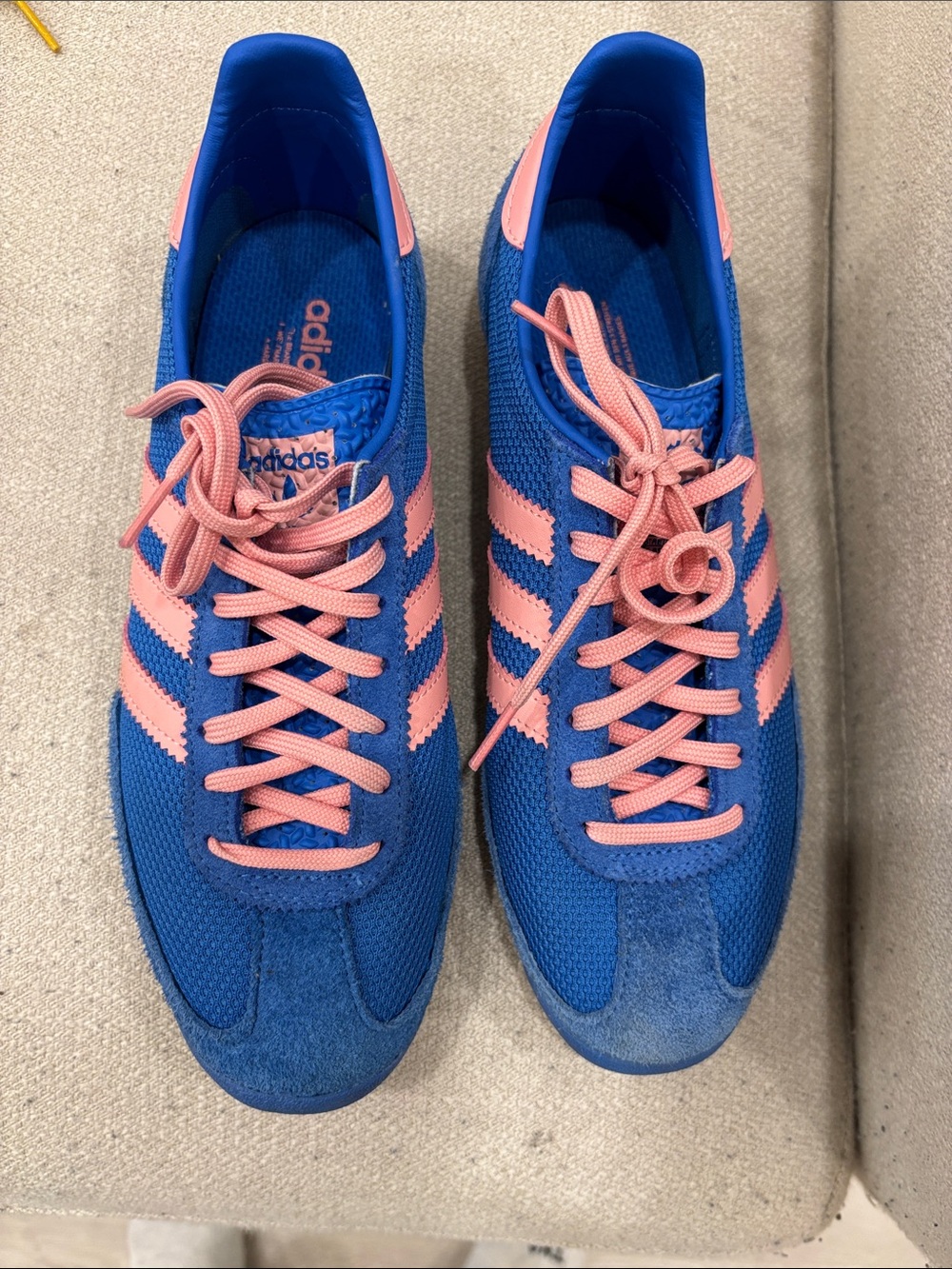 adidas Blue and Pink Retro Runner Sneakers